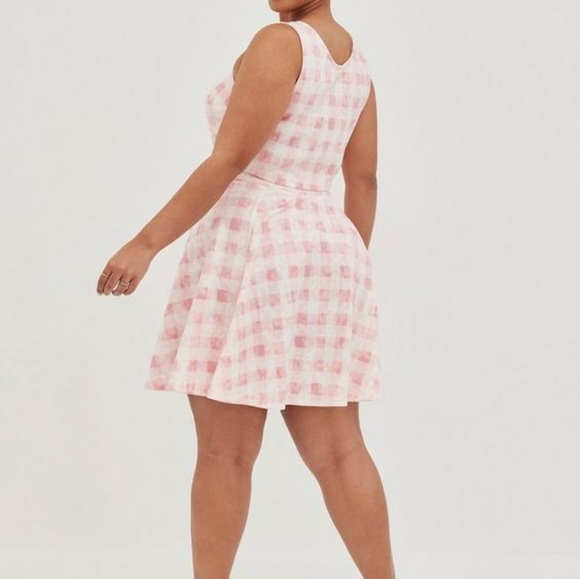 Torrid Pink Plaid Mini Scuba Set Size 2x - Picture 3 of 9